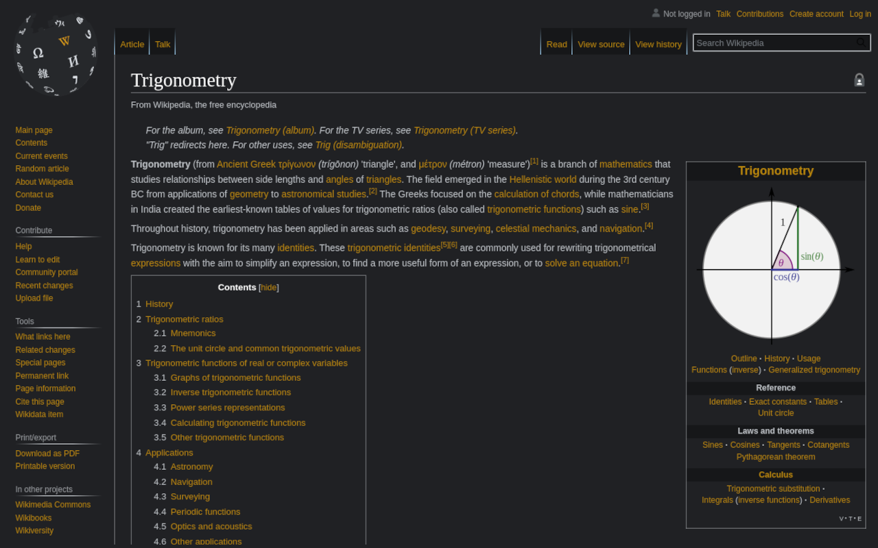 Dark Theme for Wikipedia page chrome谷歌浏览器插件_扩展第1张截图