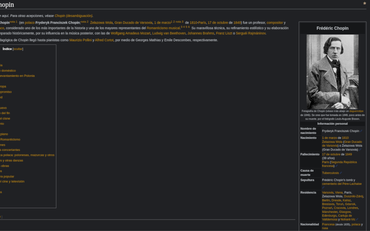 Dark Theme for Wikipedia page chrome谷歌浏览器插件_扩展第2张截图