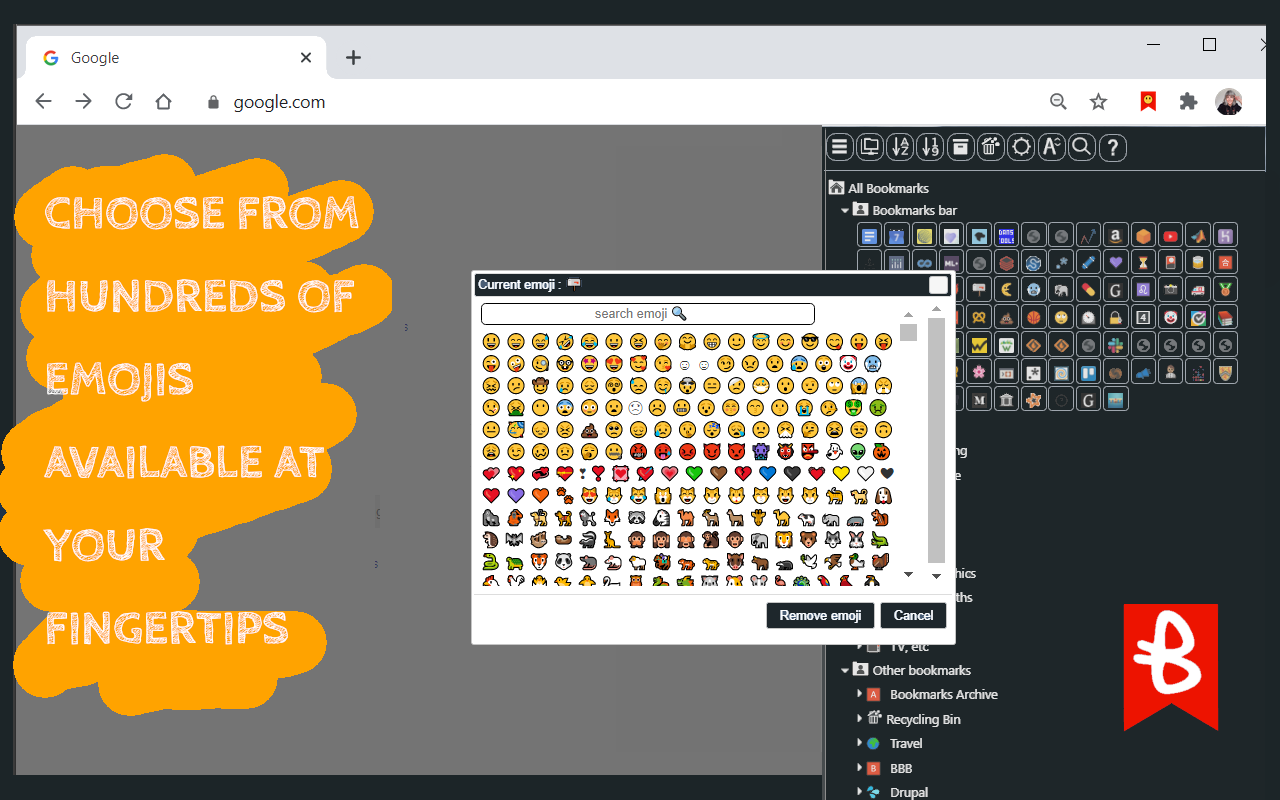 bookmarks+emoji chrome谷歌浏览器插件_扩展第5张截图
