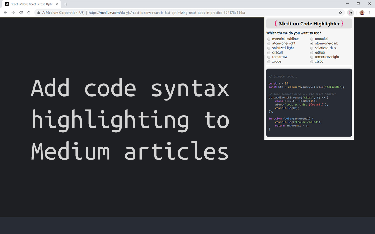 Medium Code Highlighter chrome谷歌浏览器插件_扩展第8张截图