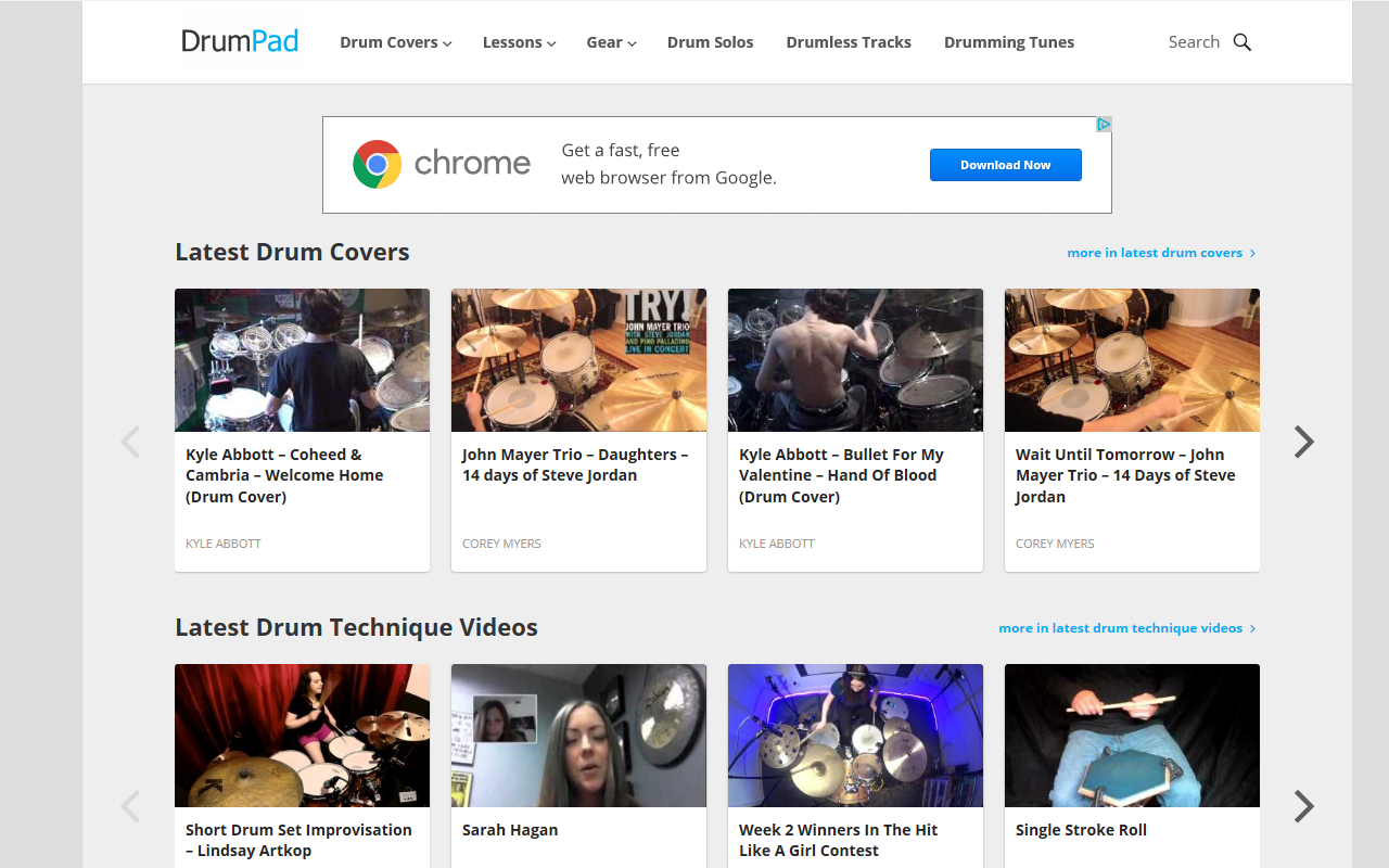 DrumpadVideo Videos for Drummers chrome谷歌浏览器插件_扩展第2张截图