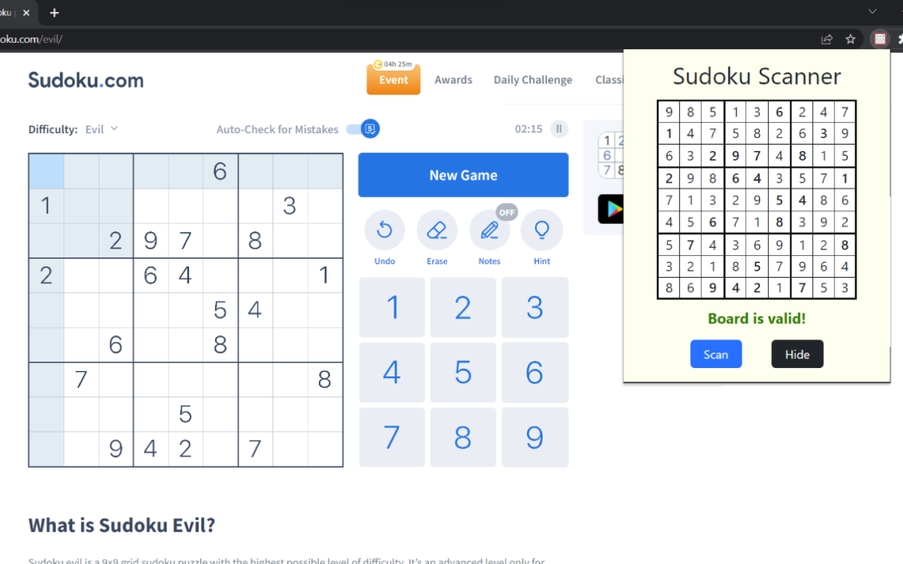 Sudoku Scanner chrome谷歌浏览器插件_扩展第2张截图