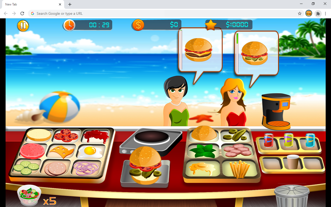 Beach Restaurant Game chrome谷歌浏览器插件_扩展第3张截图