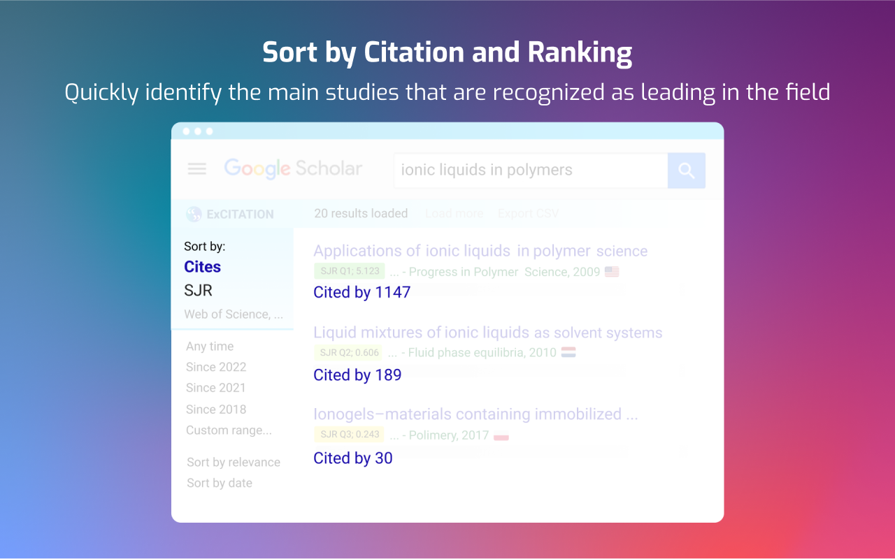 ExCITATION journal ranking in Google Scholar™ chrome谷歌浏览器插件_扩展第6张截图