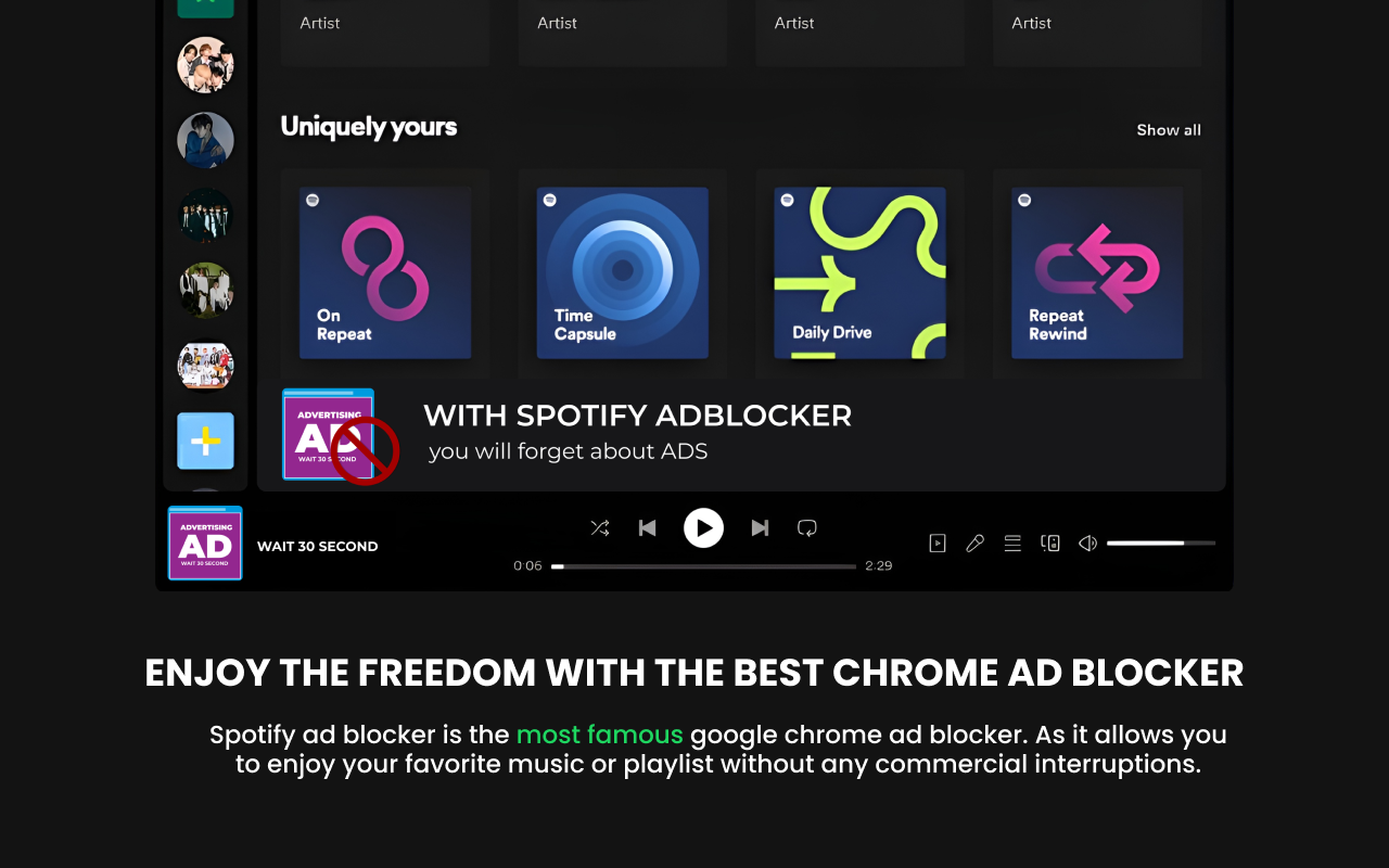 Spotify adblocker chrome谷歌浏览器插件_扩展第1张截图