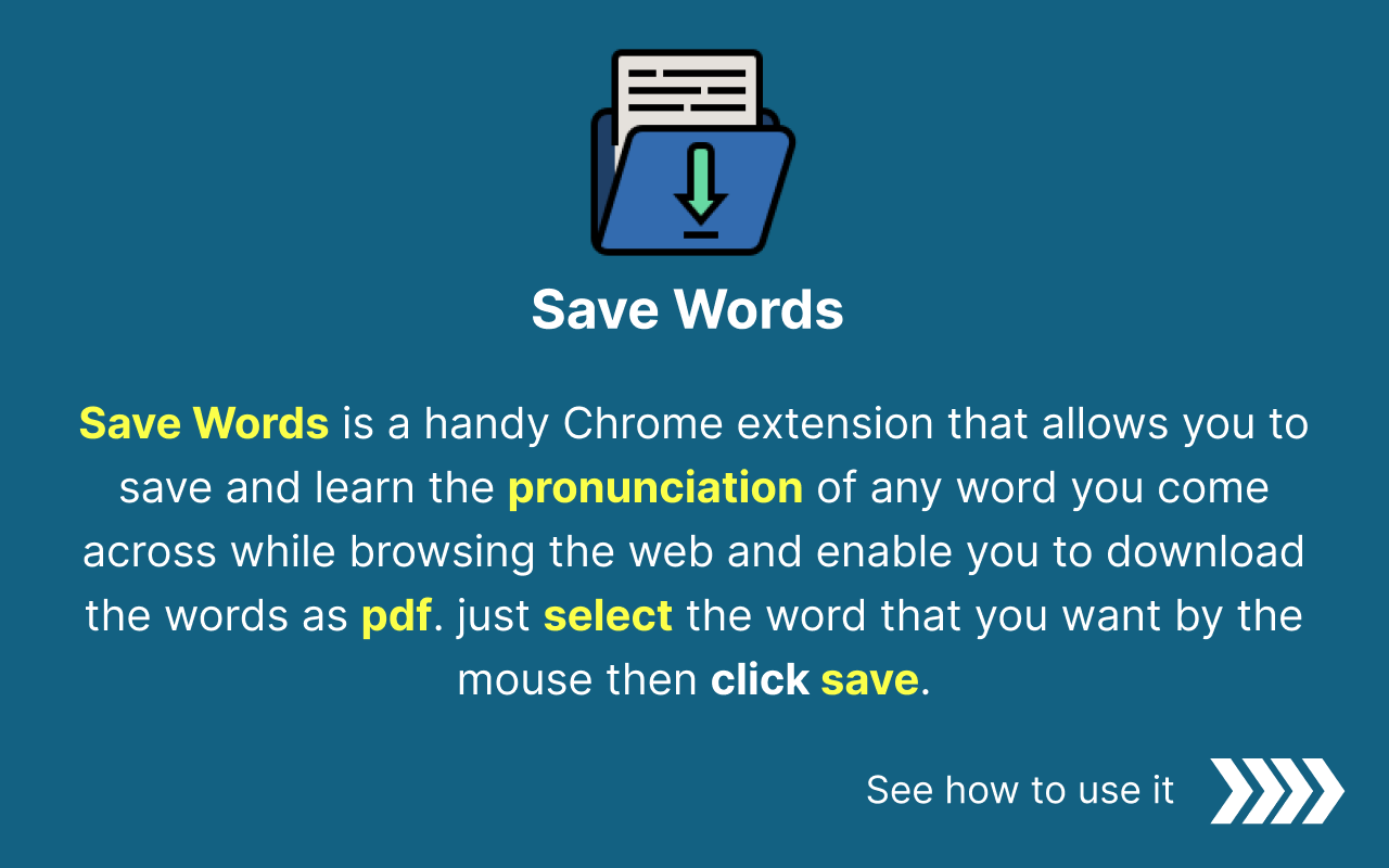 Save Words chrome谷歌浏览器插件_扩展第1张截图