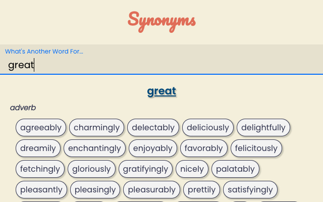 Synonym Finder chrome谷歌浏览器插件_扩展第2张截图