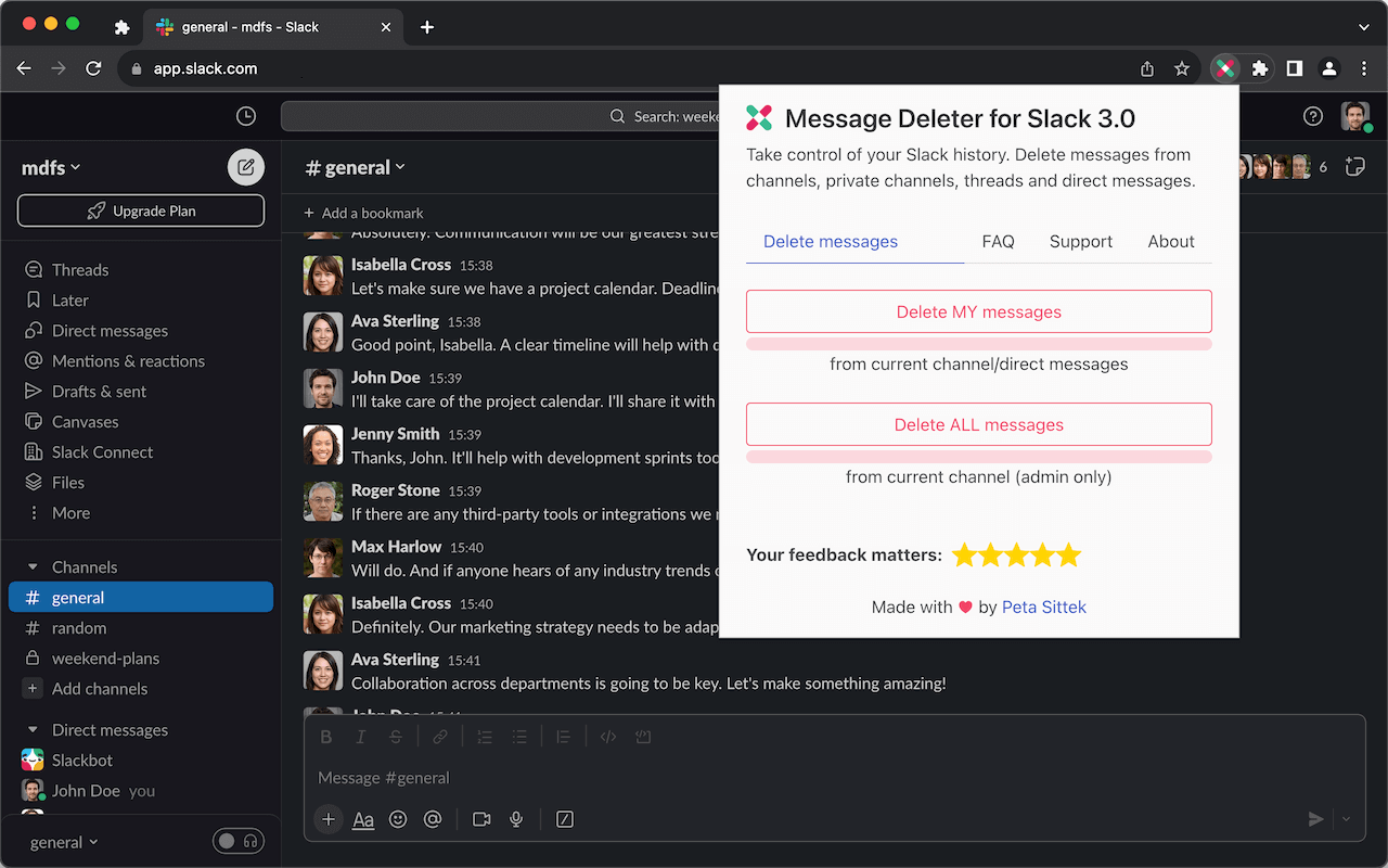 Message Deleter for Slack 3.0 chrome谷歌浏览器插件_扩展第1张截图