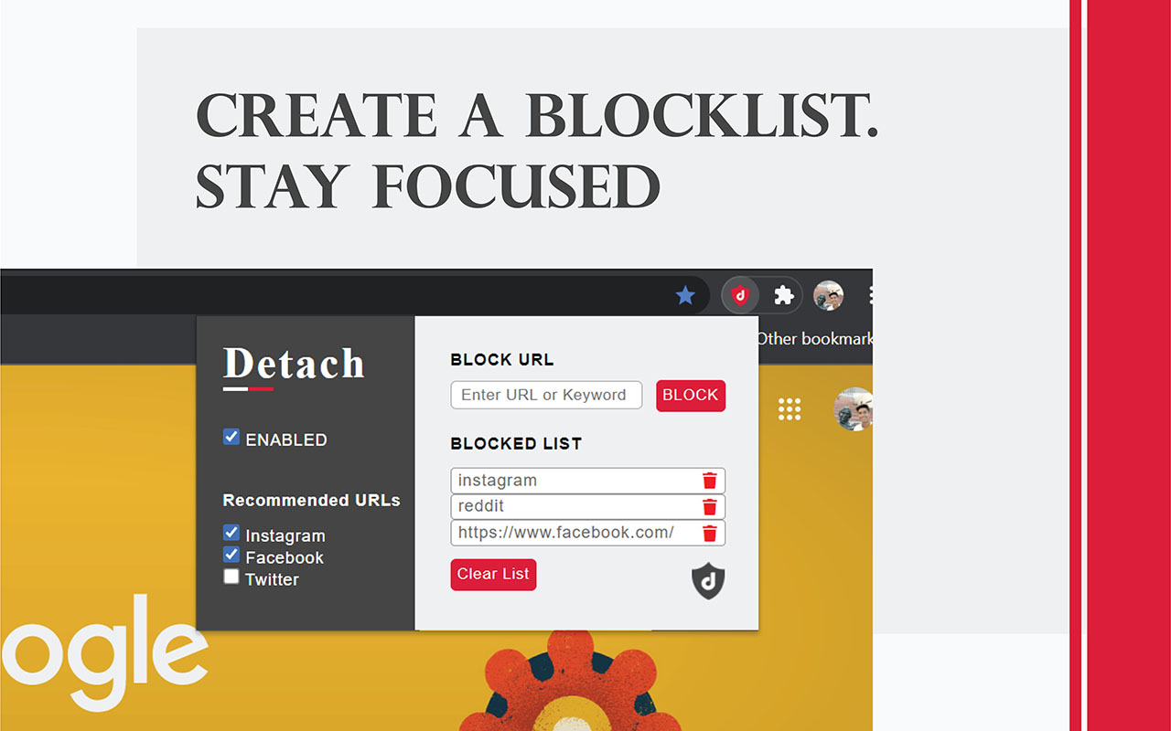 Detach Site Blocker chrome谷歌浏览器插件_扩展第1张截图