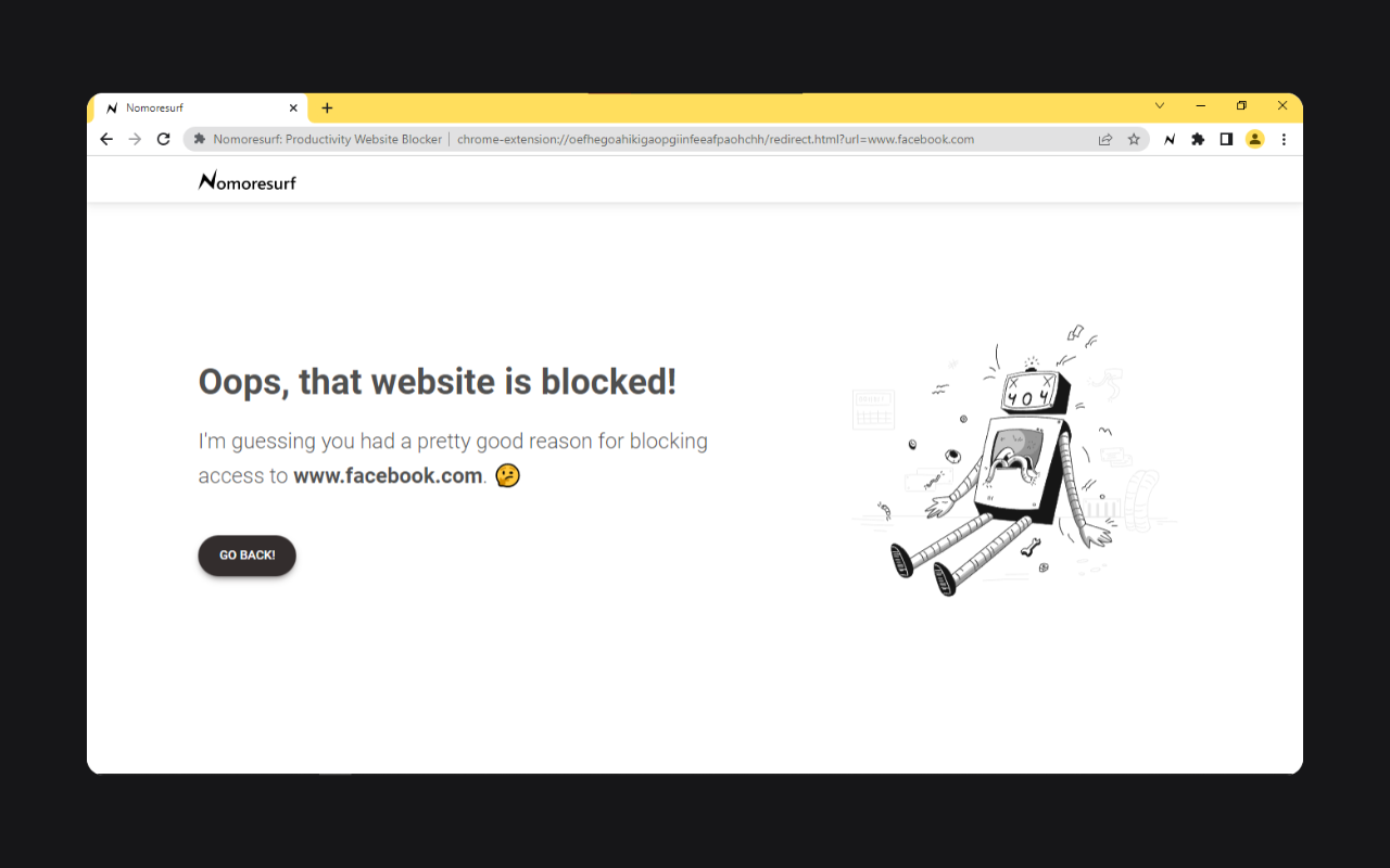 Nomoresurf: Productivity Website Blocker chrome谷歌浏览器插件_扩展第5张截图