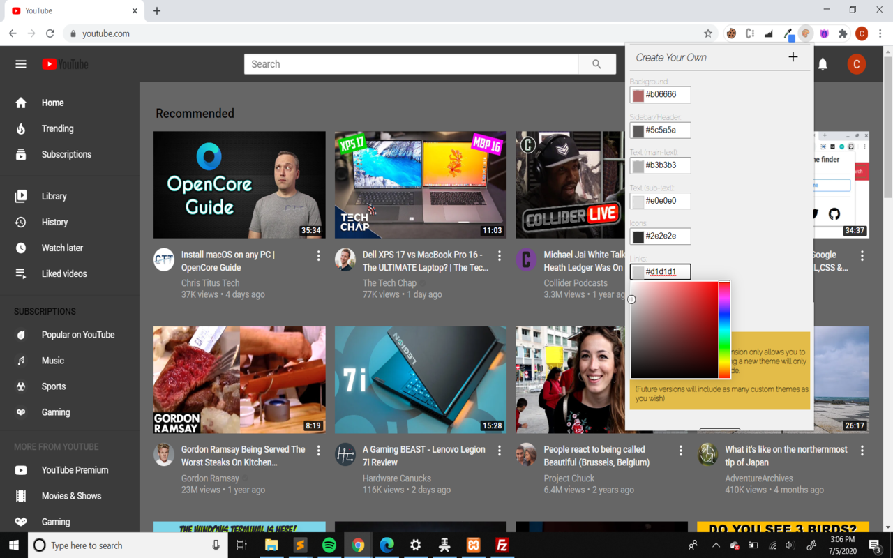 YoutubeColor chrome谷歌浏览器插件_扩展第3张截图