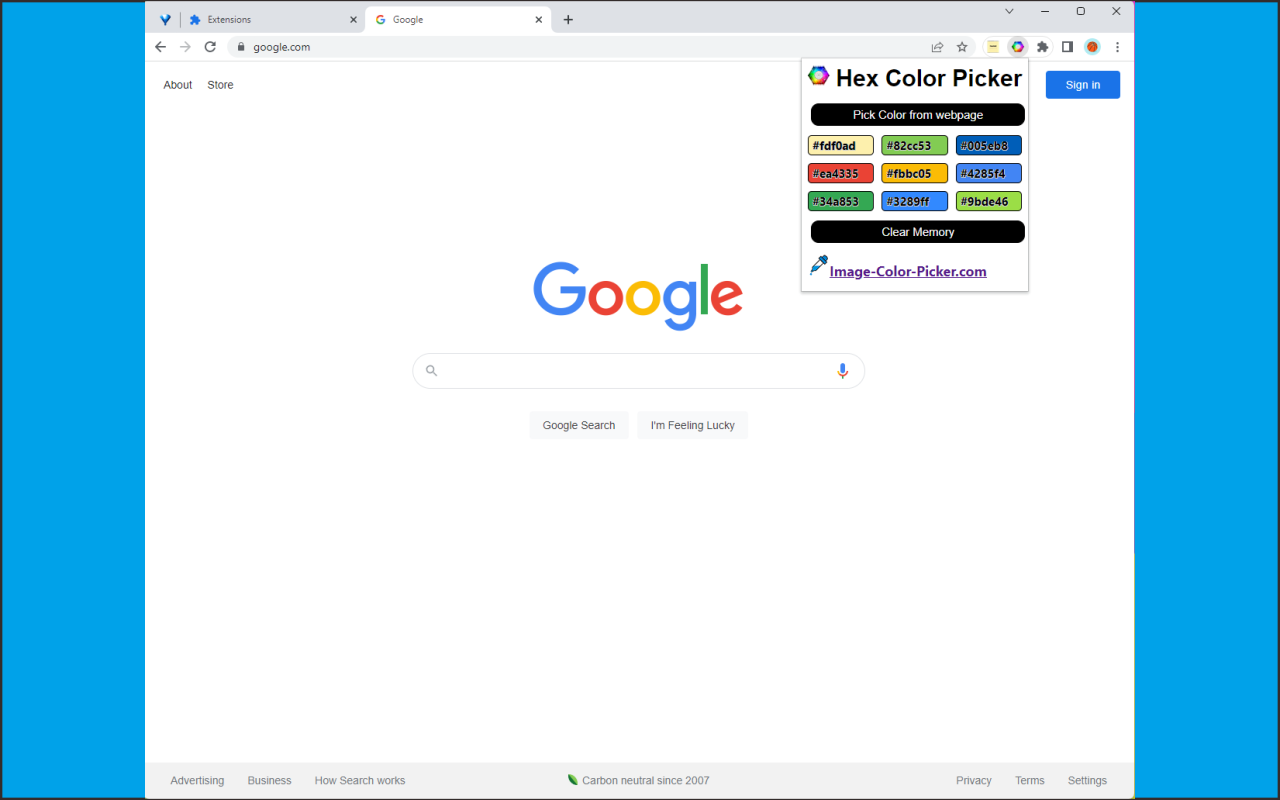 Hex Color picker for Chrome™ chrome谷歌浏览器插件_扩展第4张截图