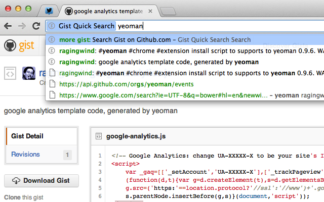Gist Quick Search chrome谷歌浏览器插件_扩展第1张截图