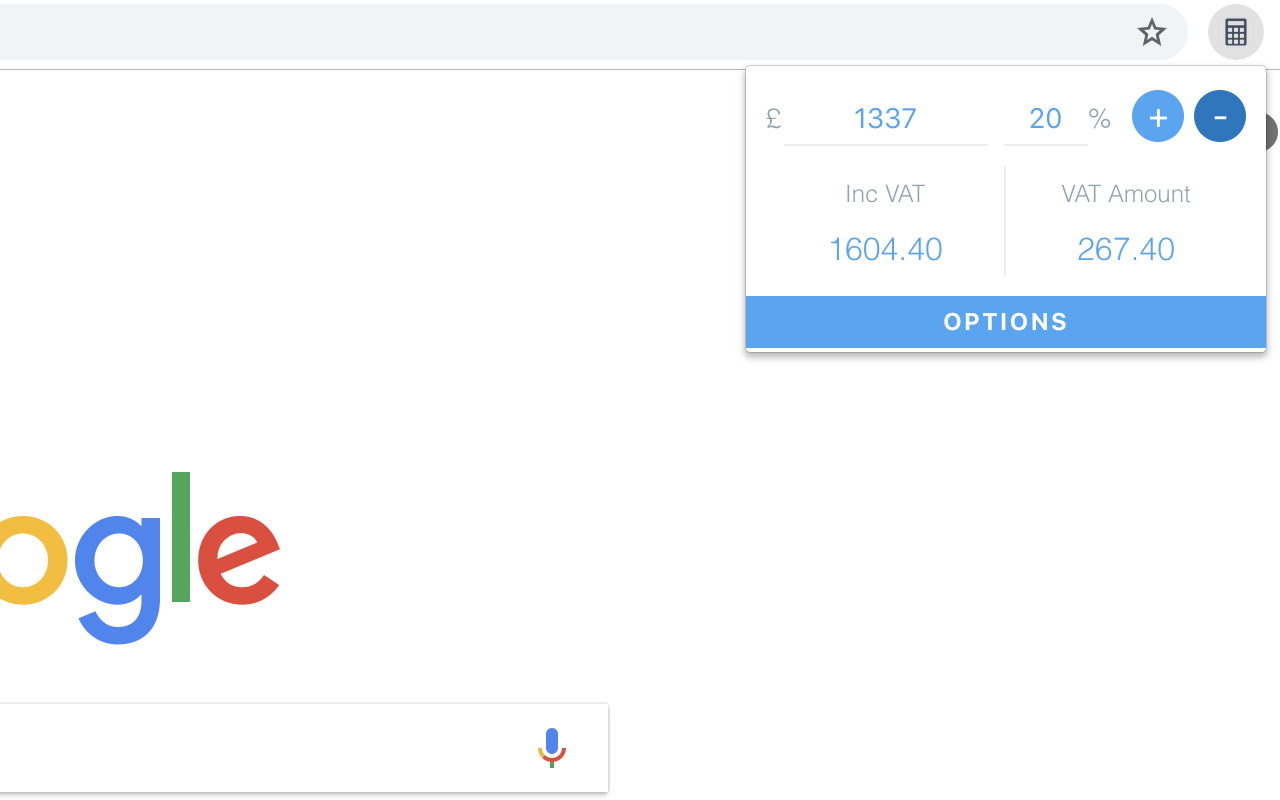 Quick VAT Calculator chrome谷歌浏览器插件_扩展第2张截图
