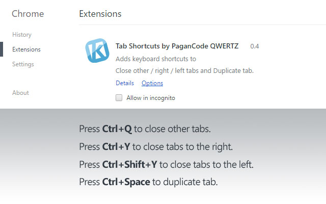 Tab Shortcuts by PaganCode QWERTZ chrome谷歌浏览器插件_扩展第1张截图