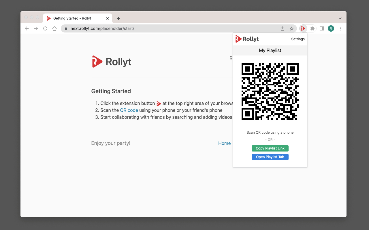 Rollyt — Realtime Youtube Party Playlist chrome谷歌浏览器插件_扩展第2张截图