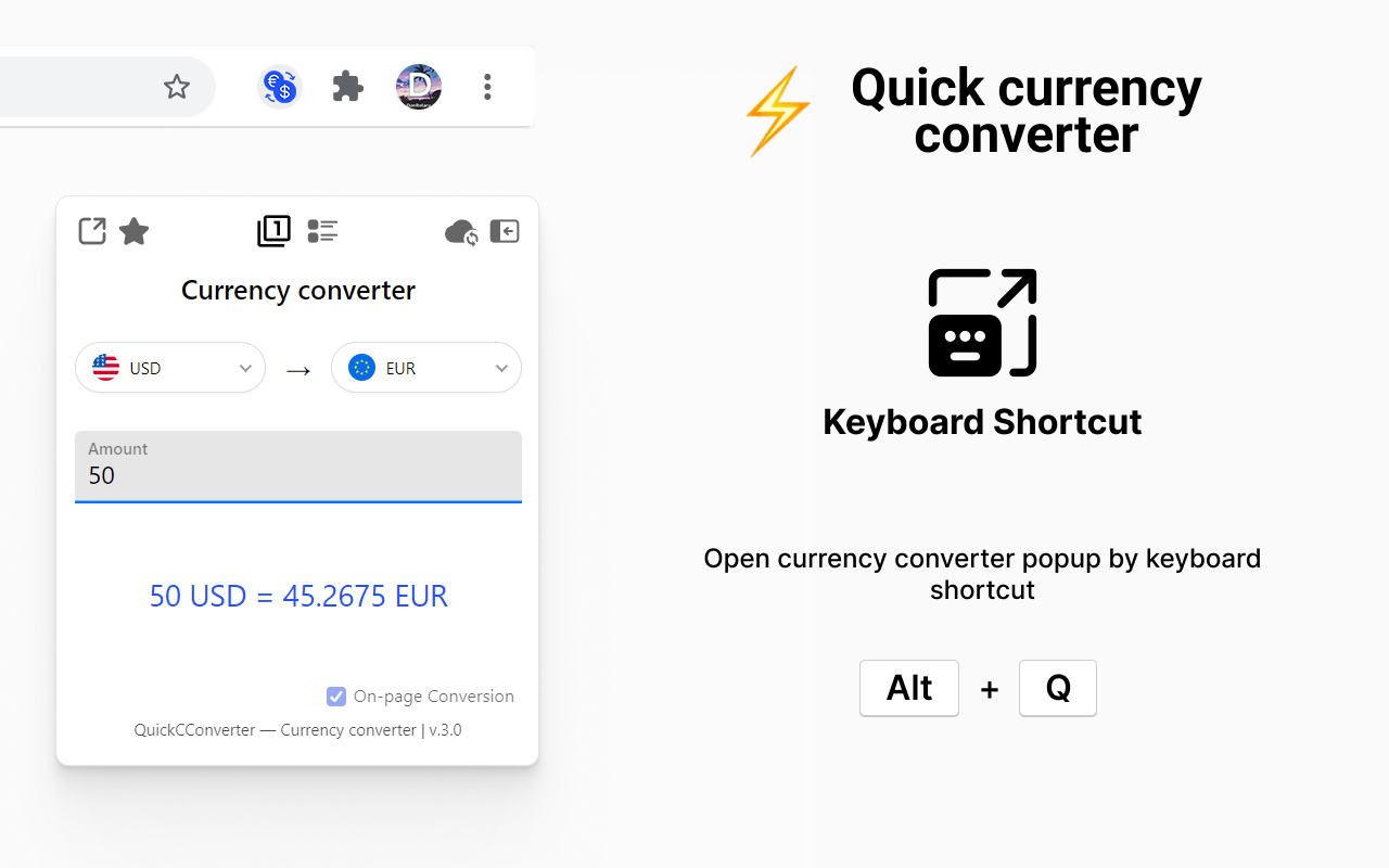 QuickCConverter - Quick Currency Converter chrome谷歌浏览器插件_扩展第1张截图