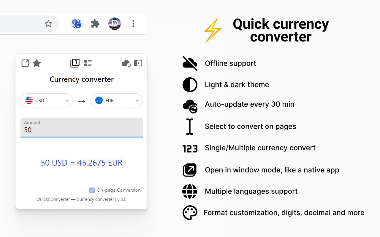 QuickCConverter - Quick Currency Converter chrome谷歌浏览器插件_扩展第4张截图