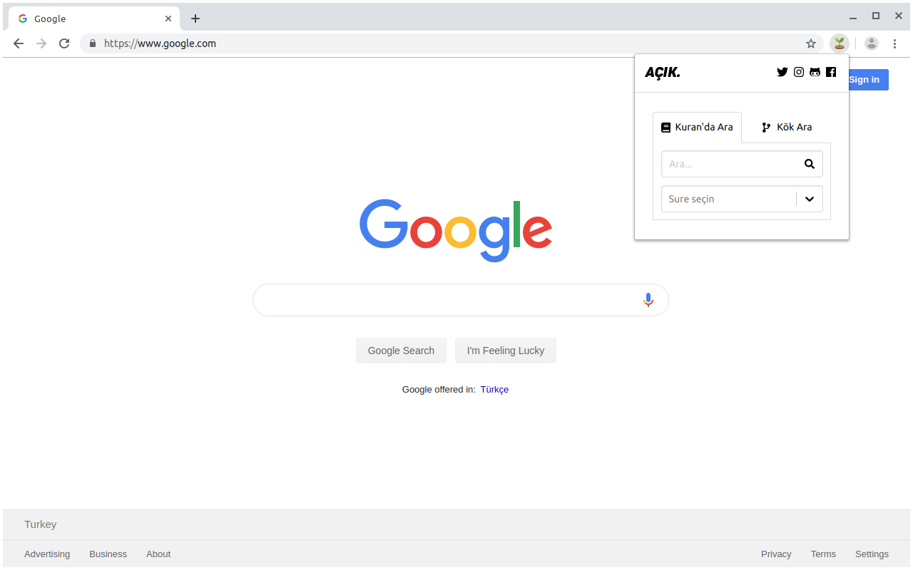 Açık Kuran chrome谷歌浏览器插件_扩展第1张截图