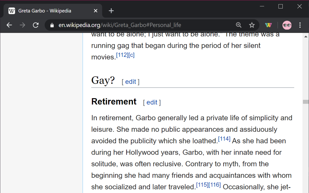 Gay? Wikipedia chrome谷歌浏览器插件_扩展第1张截图