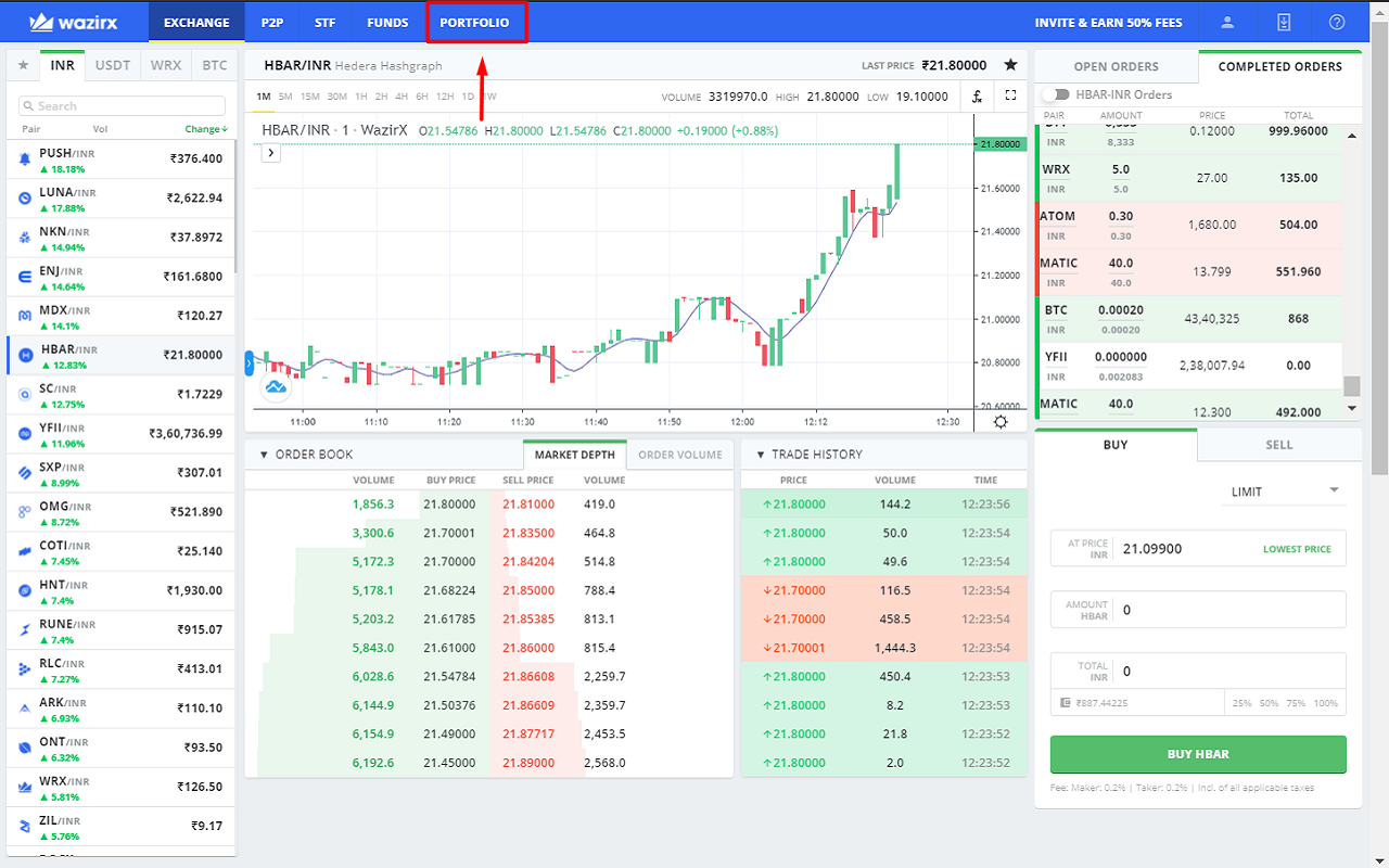 WazirX Porfolio Manager chrome谷歌浏览器插件_扩展第2张截图