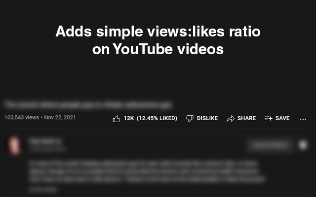 YouTube Likes Ratio chrome谷歌浏览器插件_扩展第1张截图