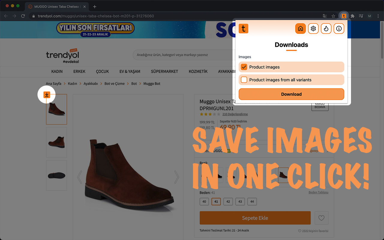 Trendyol Images Downloader chrome谷歌浏览器插件_扩展第2张截图