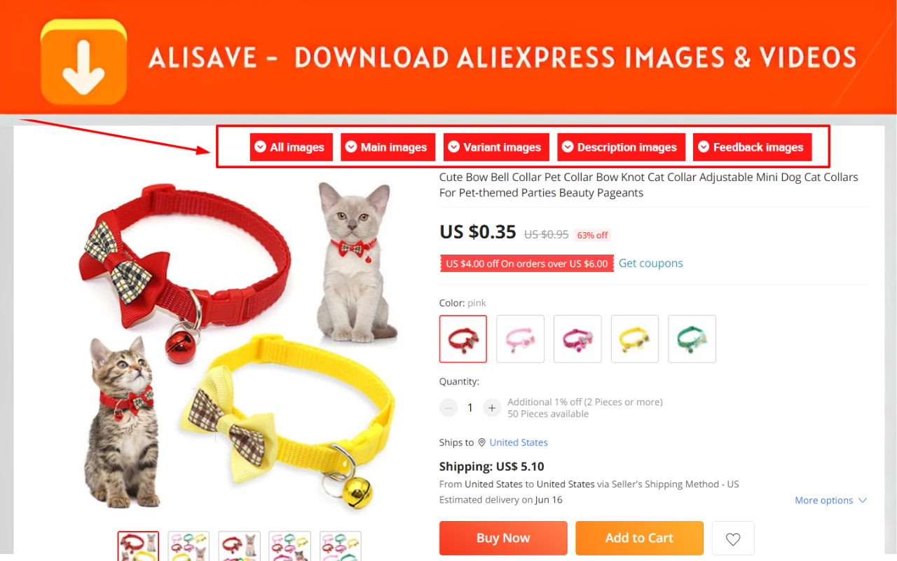 AliSave - Download AliExpress Images chrome谷歌浏览器插件_扩展第2张截图