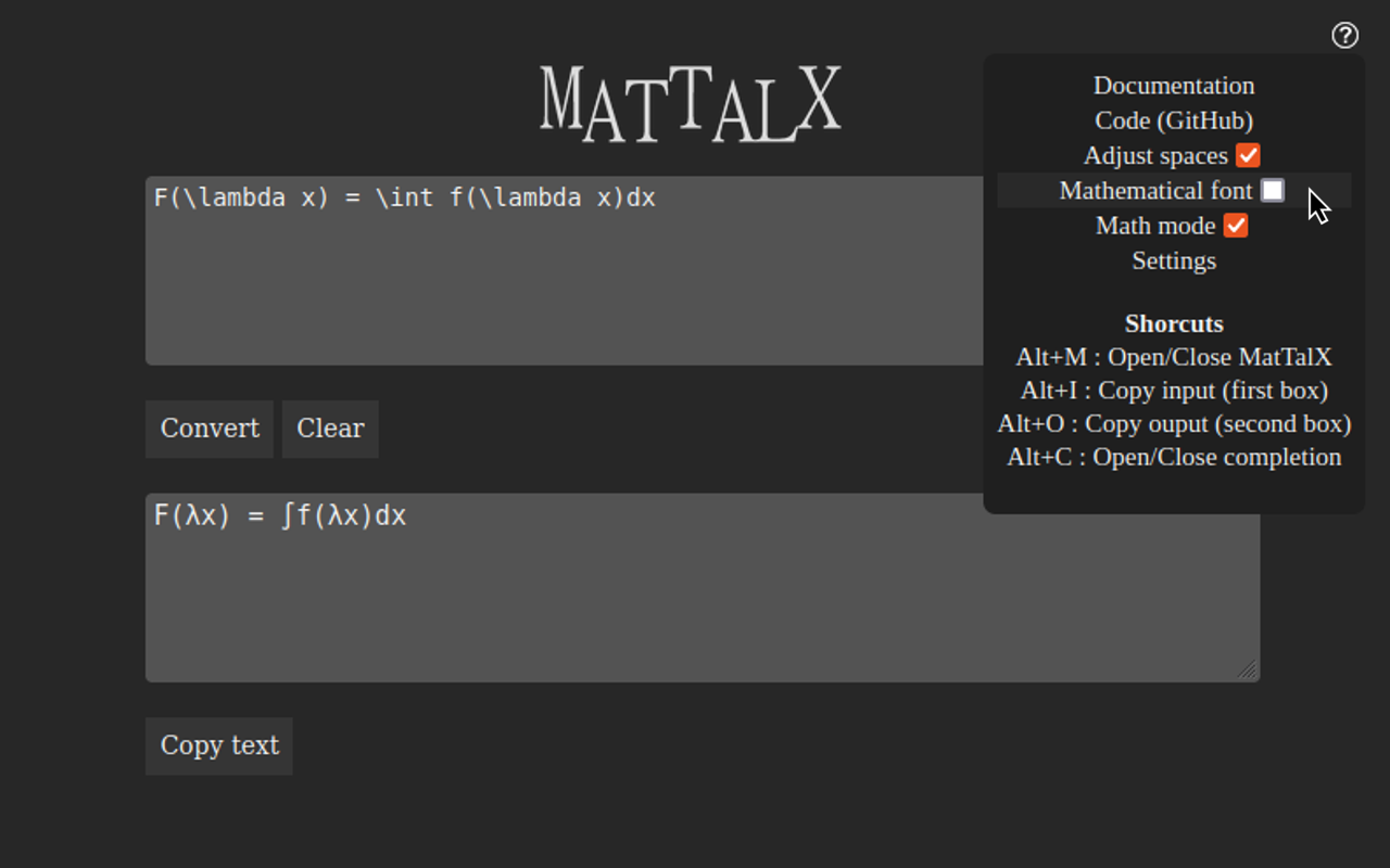 MatTalX - Write math symbols chrome谷歌浏览器插件_扩展第8张截图
