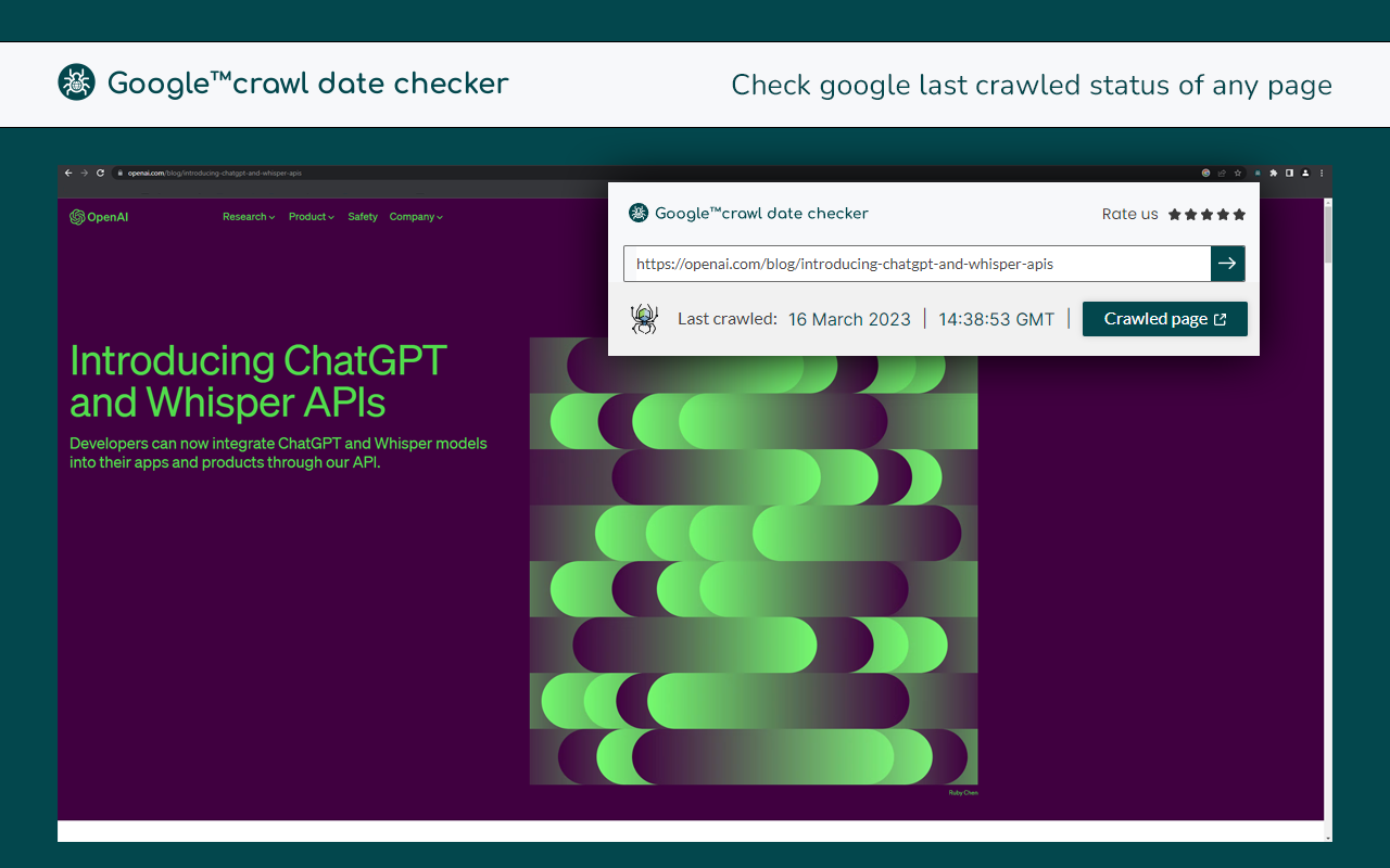 Crawl date checker for Google chrome谷歌浏览器插件_扩展第1张截图