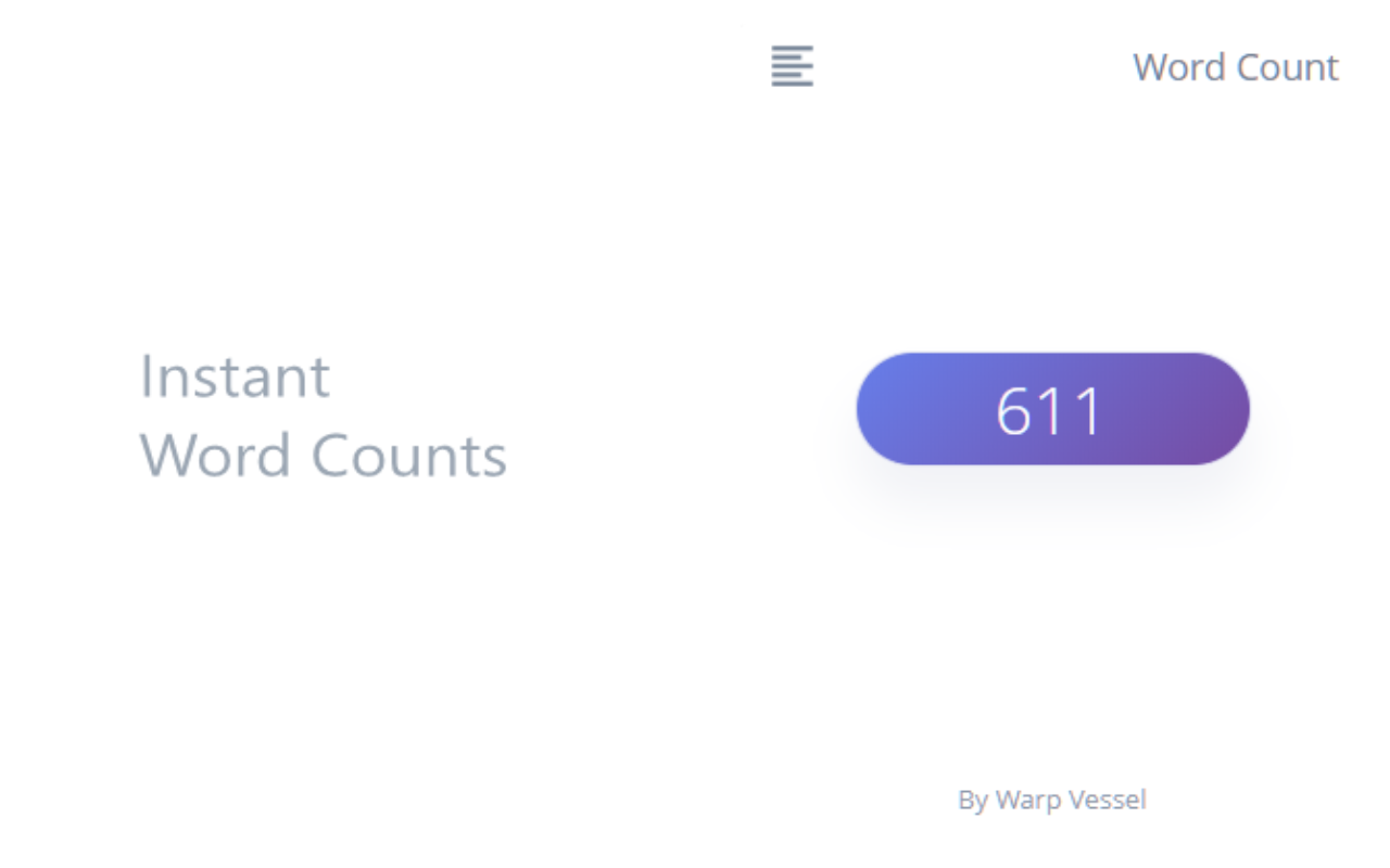 Word Count on Webpage By Warp Vessel chrome谷歌浏览器插件_扩展第4张截图