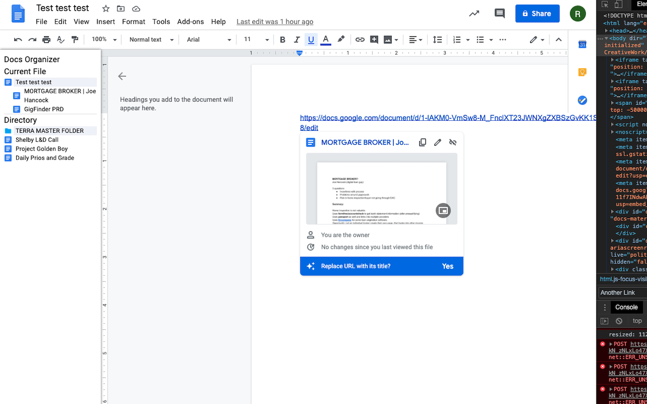 Google Docs Sidebar, a way to preview docs chrome谷歌浏览器插件_扩展第1张截图