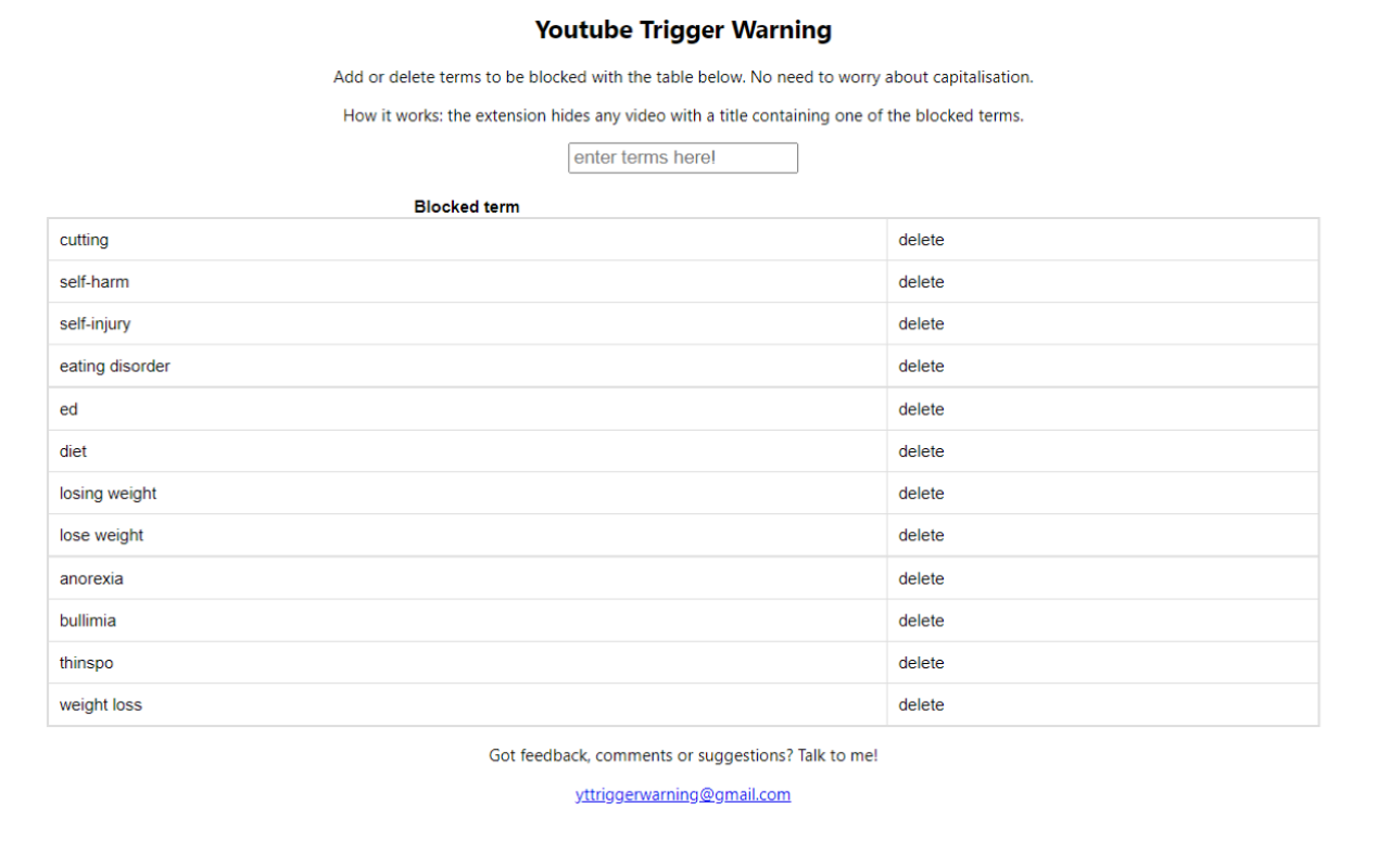 Youtube Trigger Warning chrome谷歌浏览器插件_扩展第1张截图