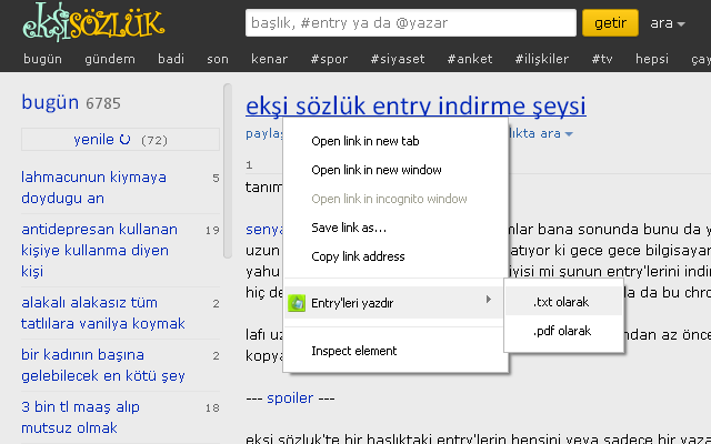 ekşi sözlük entry indirme şeysi chrome谷歌浏览器插件_扩展第1张截图