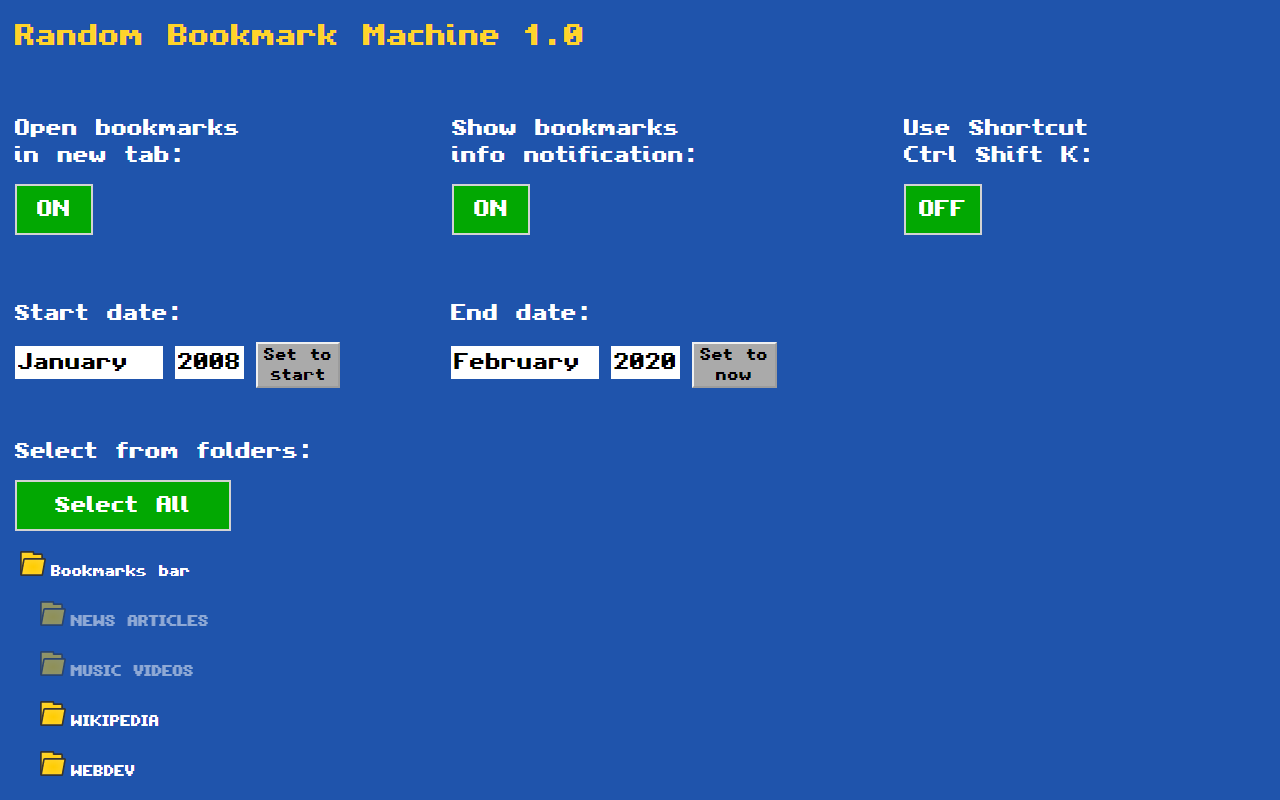 Random Bookmark Machine chrome谷歌浏览器插件_扩展第7张截图