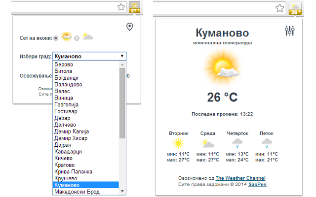 Временска прогноза за Македонија chrome谷歌浏览器插件_扩展第2张截图