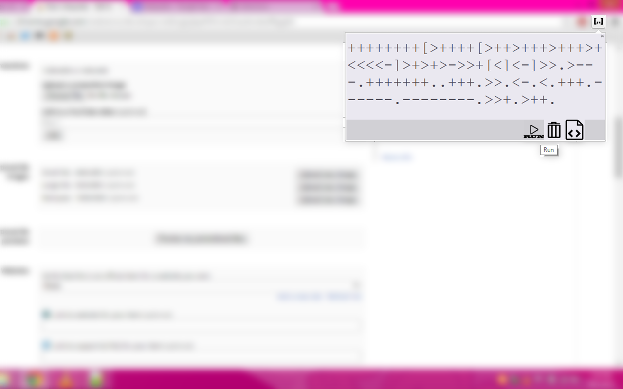 Brainfuck interpreter chrome谷歌浏览器插件_扩展第1张截图