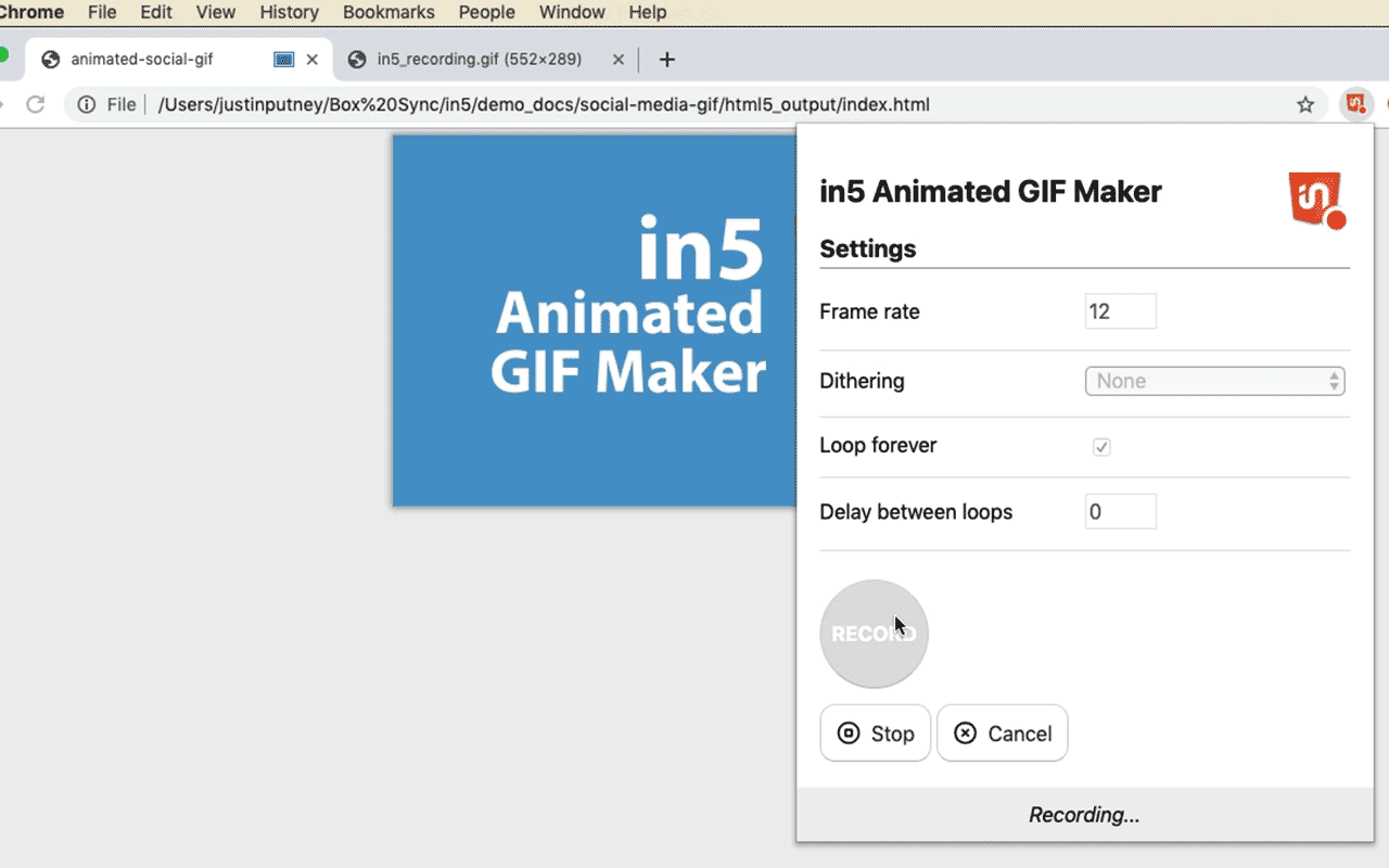 in5 Animated GIF Maker chrome谷歌浏览器插件_扩展第1张截图