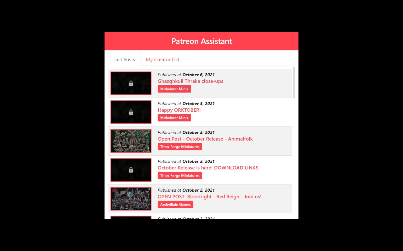 Patreon Assistant chrome谷歌浏览器插件_扩展第1张截图