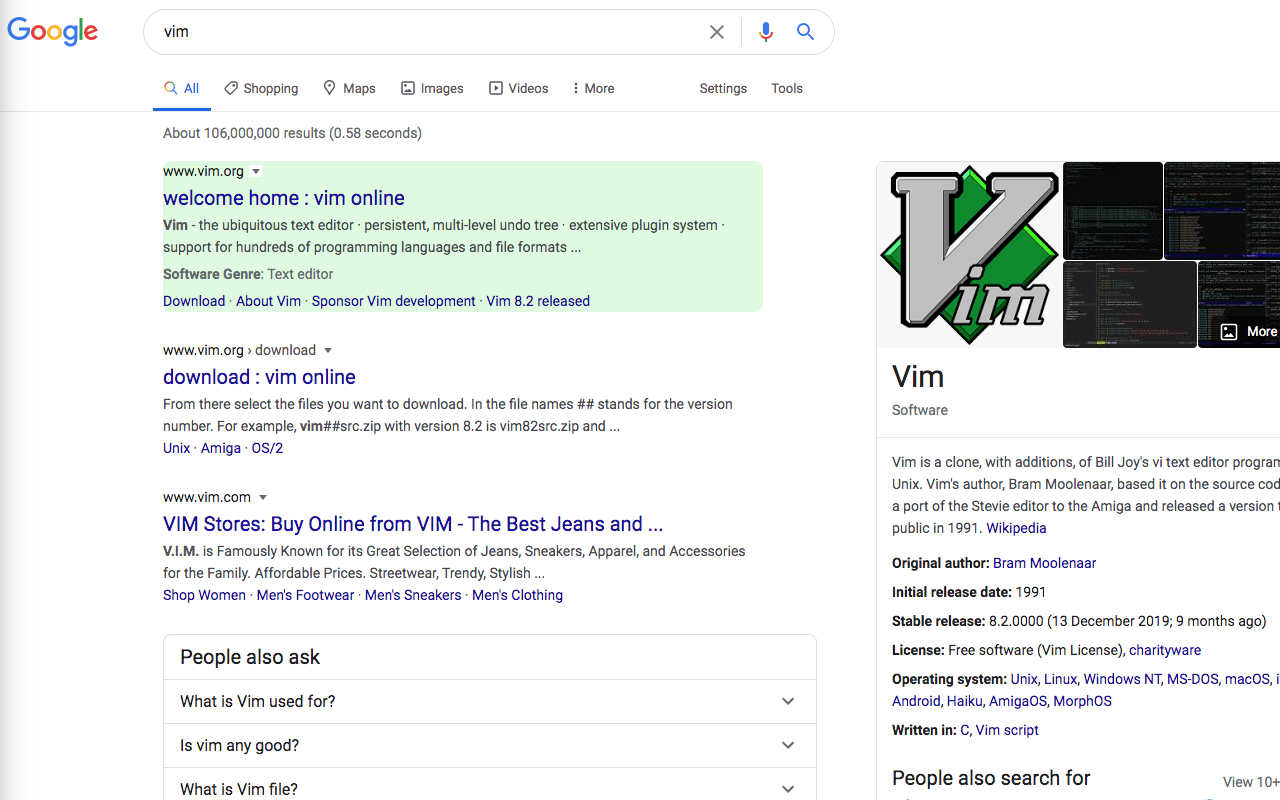 Google Search Vim Controls chrome谷歌浏览器插件_扩展第1张截图