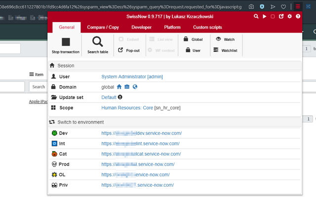 SwissNow (On Premise) - ServiceNOW toolbox chrome谷歌浏览器插件_扩展第2张截图