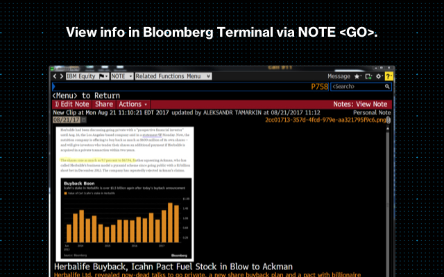Bloomberg Terminal: Clip to NOTE chrome谷歌浏览器插件_扩展第2张截图