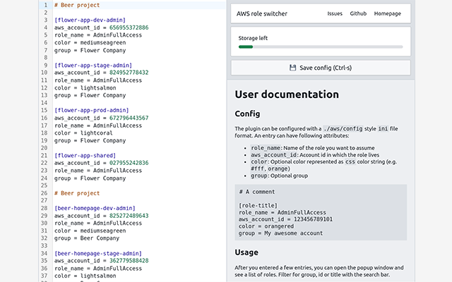 AWS role switch chrome谷歌浏览器插件_扩展第1张截图