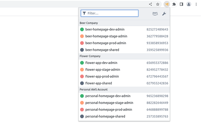 AWS role switch chrome谷歌浏览器插件_扩展第2张截图