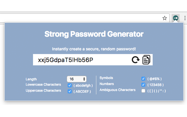 Strong Password Generator chrome谷歌浏览器插件_扩展第1张截图