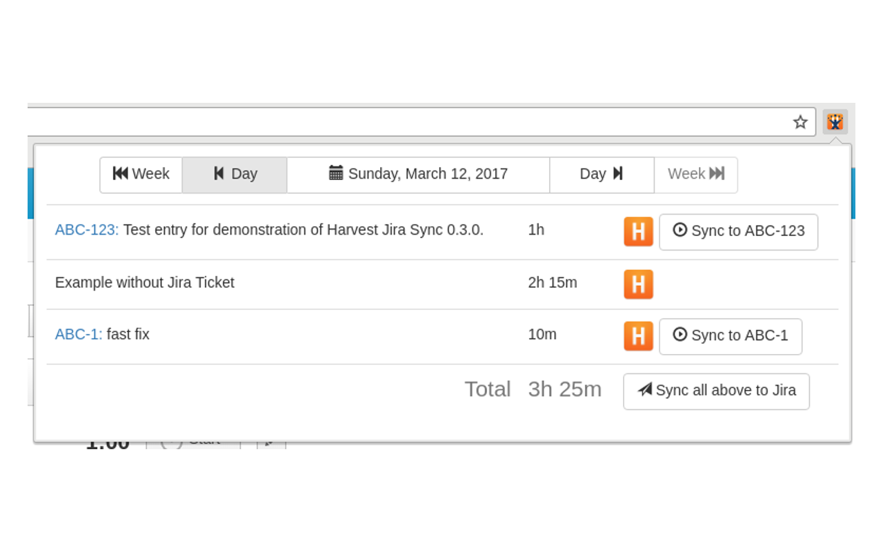 Harvest -> JIRA Sync chrome谷歌浏览器插件_扩展第1张截图