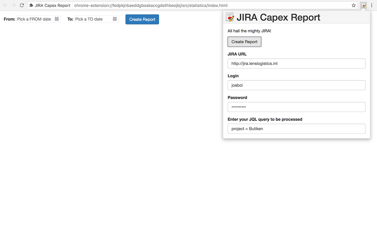 JIRA Capex Report chrome谷歌浏览器插件_扩展第4张截图