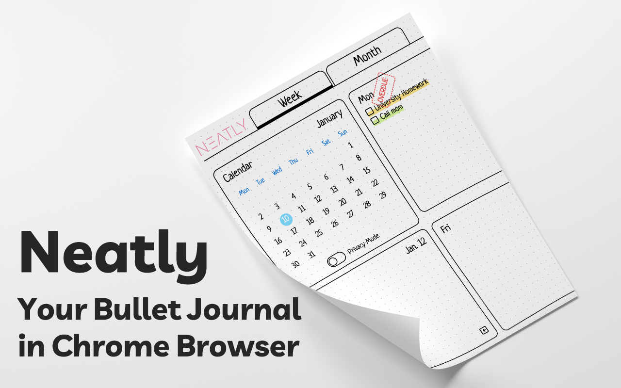 Neatly - Bullet Journal and Task Manager chrome谷歌浏览器插件_扩展第3张截图