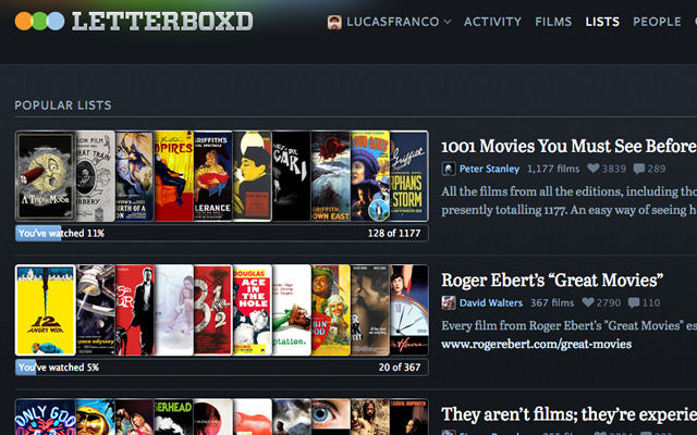 Letterboxd Lists Progress chrome谷歌浏览器插件_扩展第1张截图