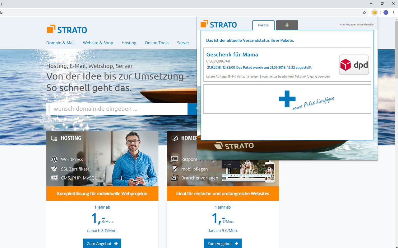 Strato Paketverfolgung chrome谷歌浏览器插件_扩展第2张截图